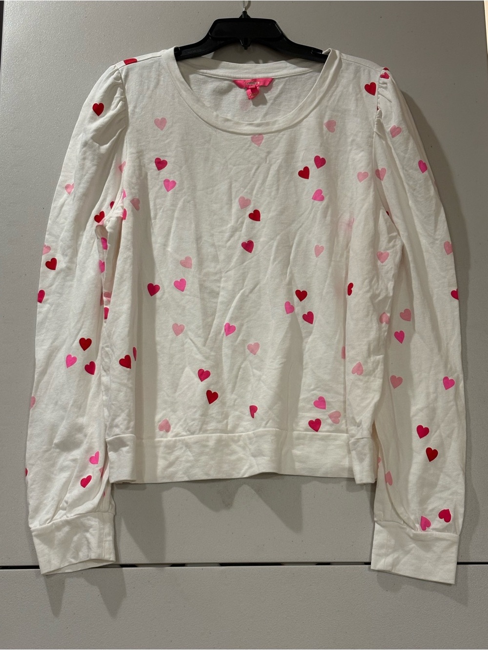 Lilly Pulitzer Jansen Sweatshirt in the "Resort White Lots of Love" print